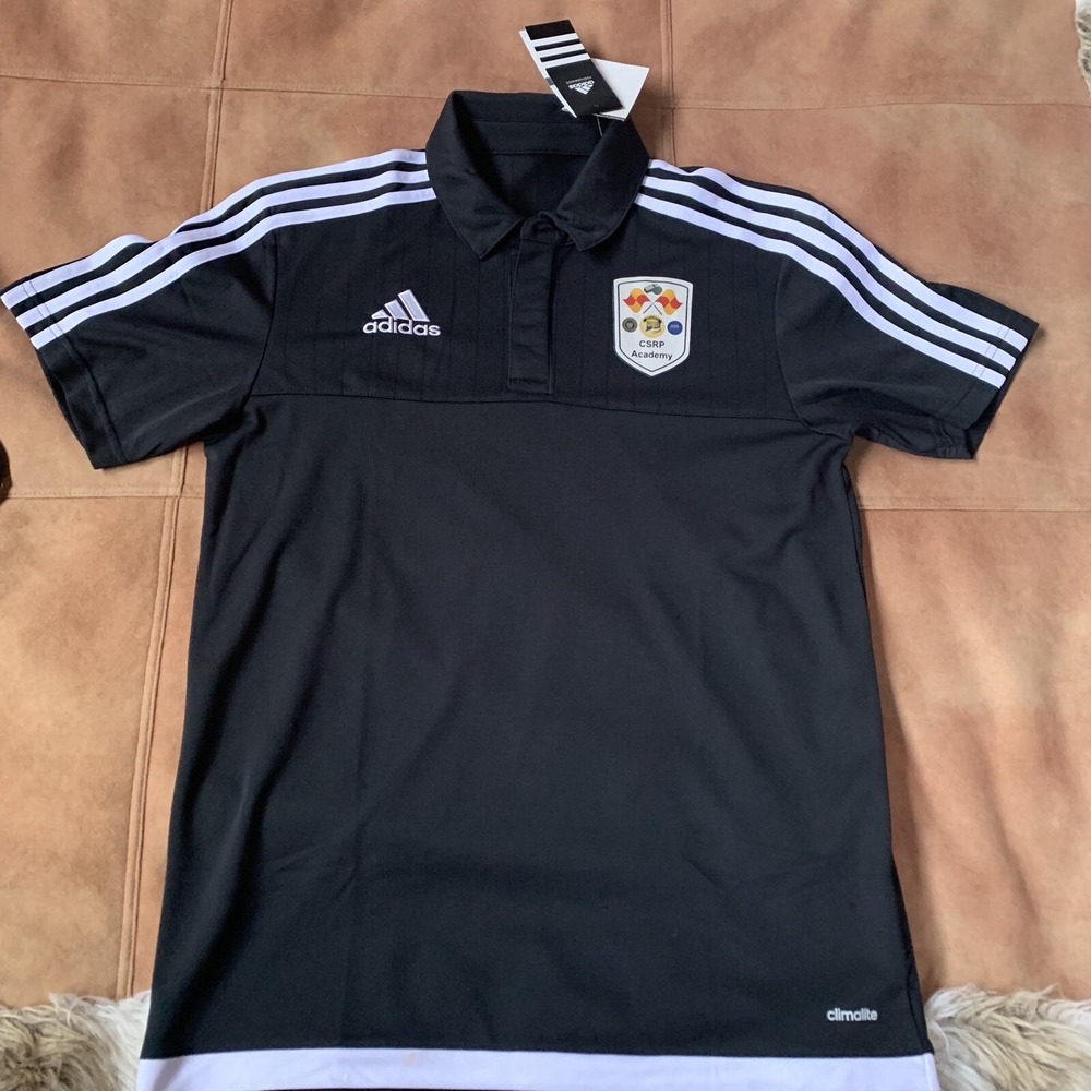 Adidas CSRP Soccer Referee Academy Sleeve Jersey Stripe Black Sz S Polo Tennis